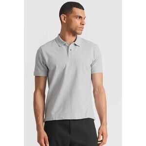 Son of a Tailor Pique Polo Shirt Supima Cotton Light Grey sz. M